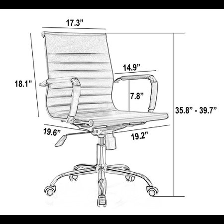 TUHOME Axel Office Chair, Mesh Back, Chrome Gaslift, Fabric Seat, White SLB7537